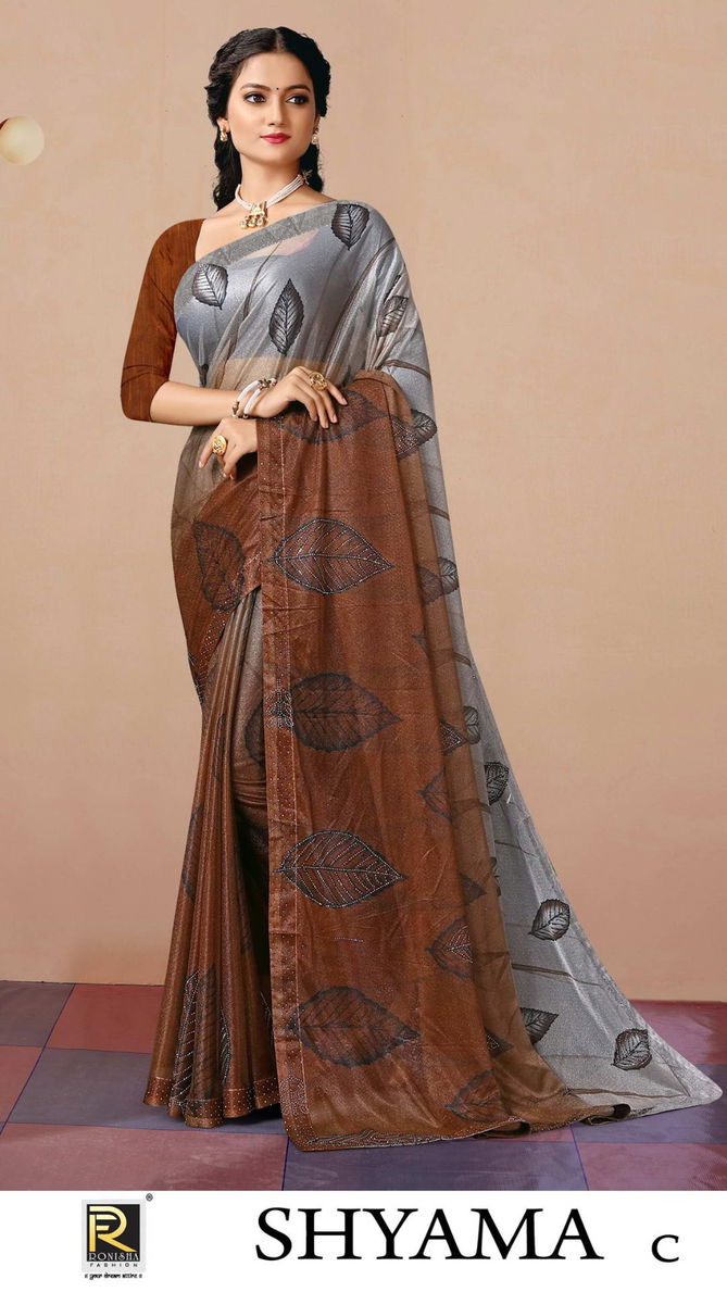 Ronisha Shyama Printed Party Wear Sarees Catalog
